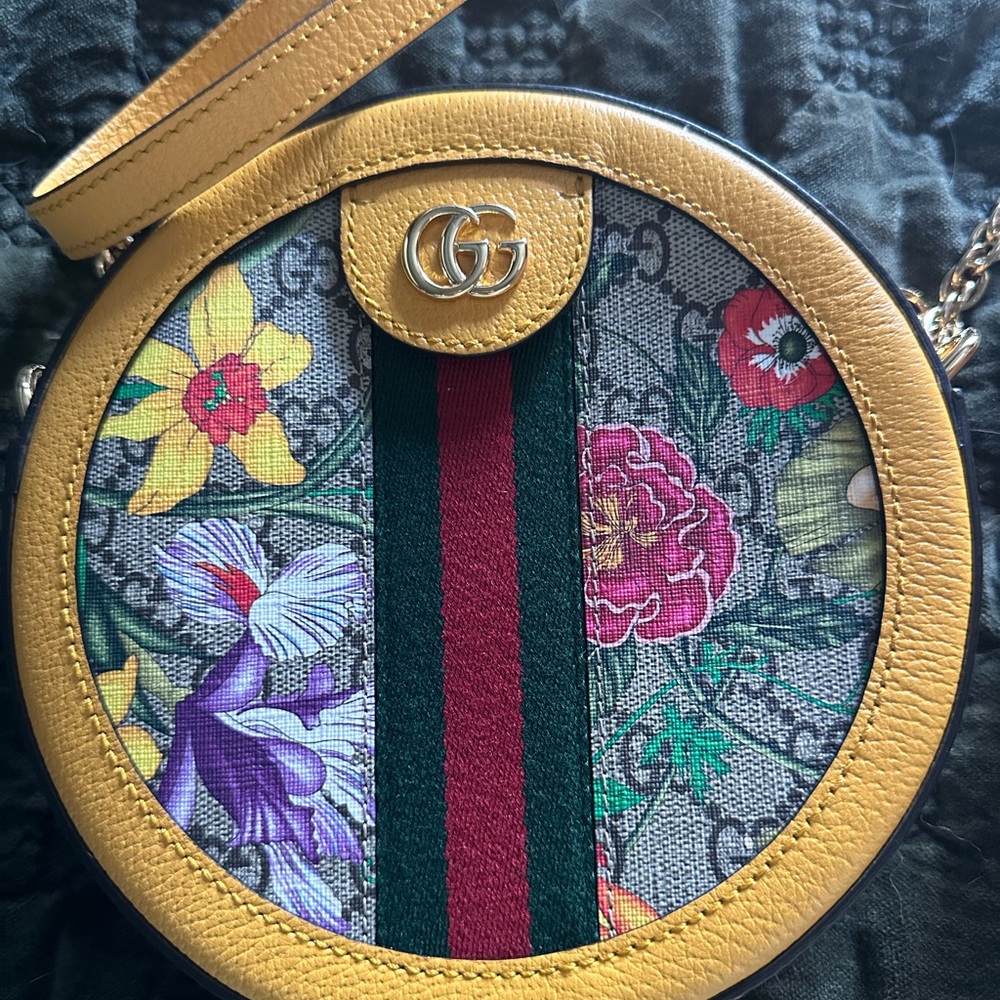 AUTHENTIC GUCCI -Ophidia Round Shoulder Bag Flora.  EXCELLENT CONDITION!